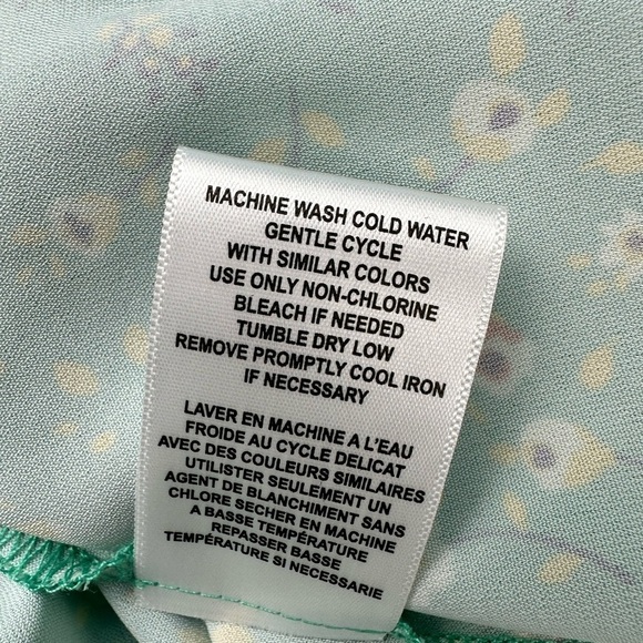 Nordstrom Ava & Yelly floral green spring flowing button up dress, size 10Y - Picture 10 of 10